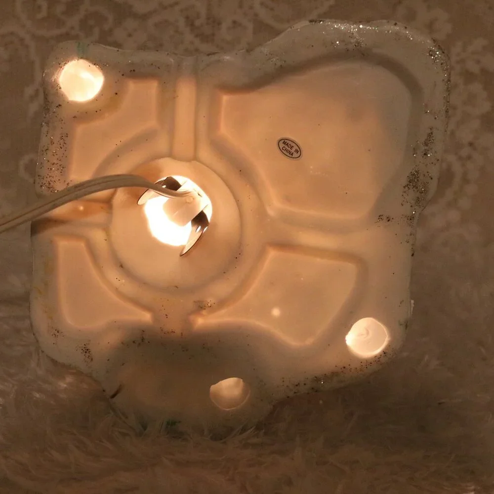 Christmas Village church handpainted ceramic *lighted cord is NOT included*